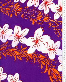 Tissu Polynésien TAURA Violet - Tissushop